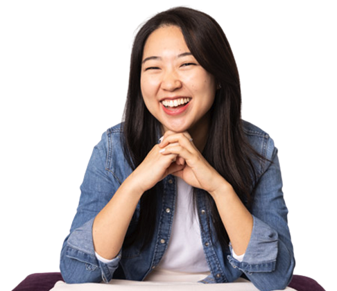 imagem de uma mulher oriental sorrindo
